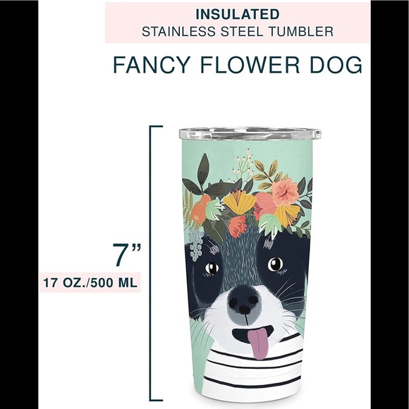 Insulated Stainless Steel Flower Dog Tumbler - Picture 3 of 6